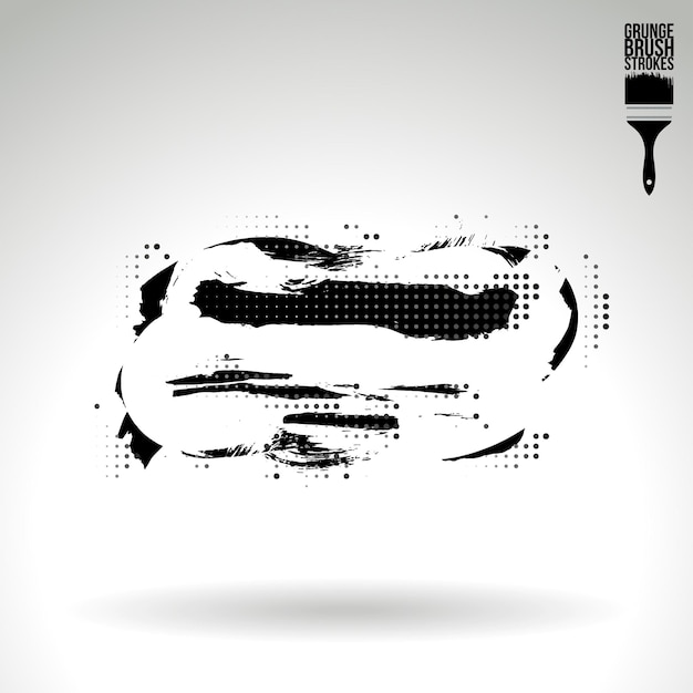 Trazo de pincel negro y textura Grunge vector abstracto elemento pintado a mano