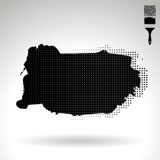 Trazo de pincel negro y textura Grunge vector abstracto elemento pintado a mano