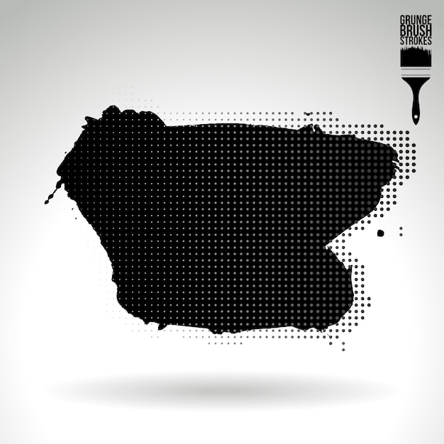 Trazo de pincel negro y textura Grunge vector abstracto elemento pintado a mano