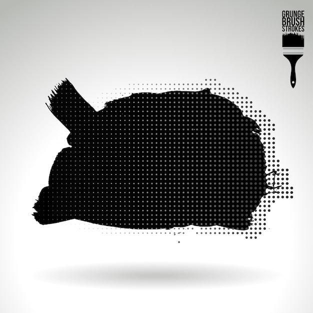 Trazo de pincel negro y textura Grunge vector abstracto elemento pintado a mano