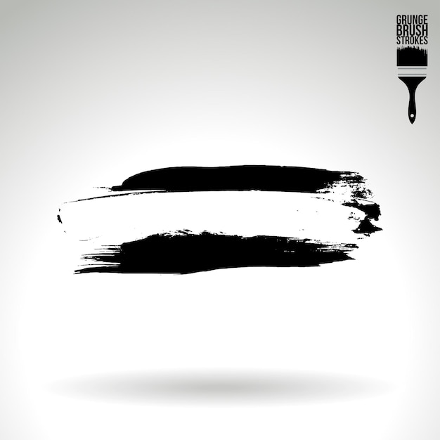 Trazo de pincel negro y textura Grunge vector abstracto elemento pintado a mano