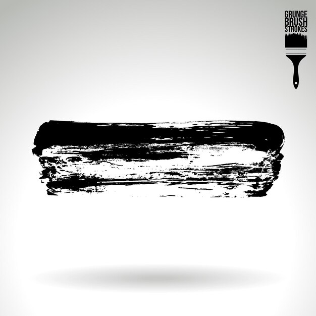 Trazo de pincel negro y textura Grunge vector abstracto elemento pintado a mano