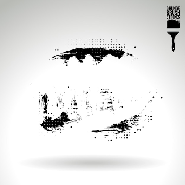 Trazo de pincel negro y textura. Grunge vector abstracto mano - elemento pintado.