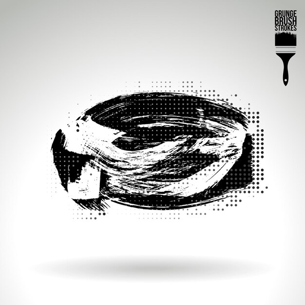 Trazo de pincel negro y textura. Grunge vector abstracto mano - elemento pintado.