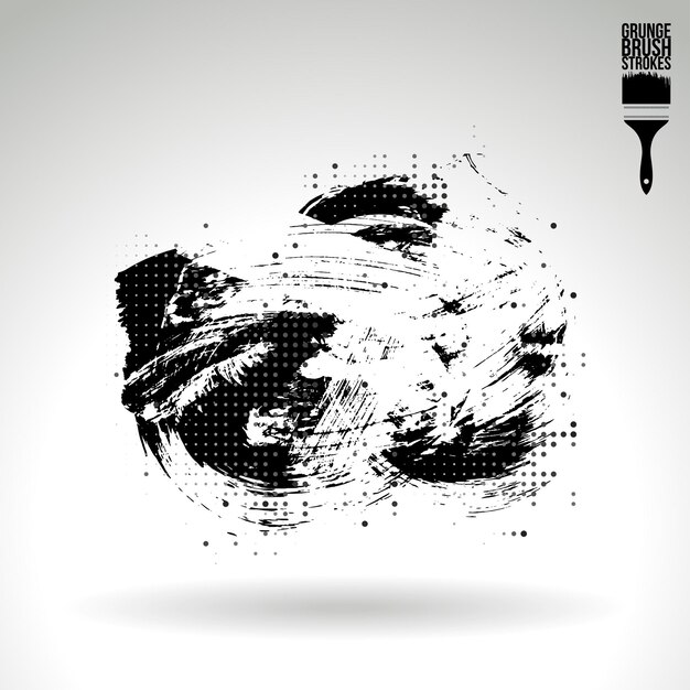 Trazo de pincel negro y textura. Grunge vector abstracto mano - elemento pintado.