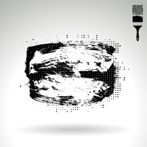 Trazo de pincel negro y textura. Grunge vector abstracto mano - elemento pintado.