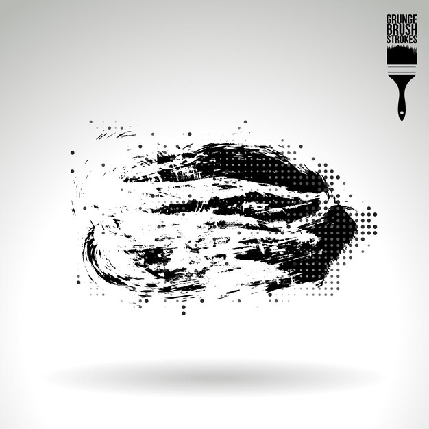 Trazo de pincel negro y textura. Grunge vector abstracto mano - elemento pintado.