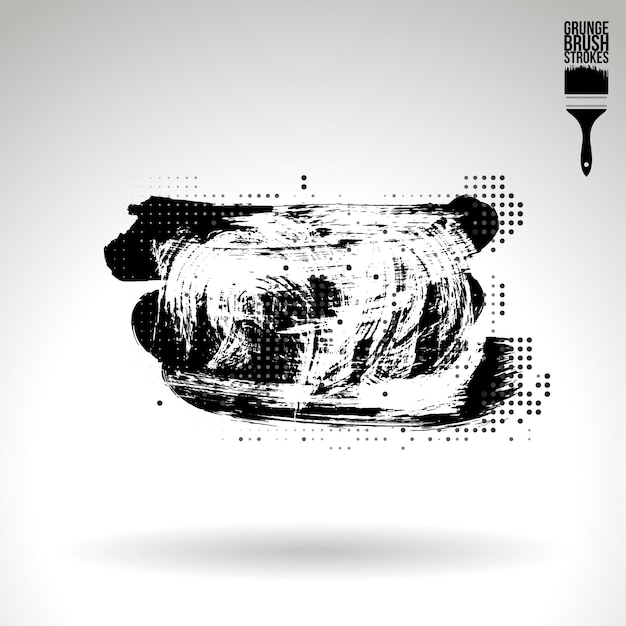 Trazo de pincel negro y textura. Grunge vector abstracto mano - elemento pintado.