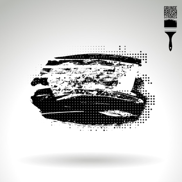 Trazo de pincel negro y textura. Grunge vector abstracto mano - elemento pintado.