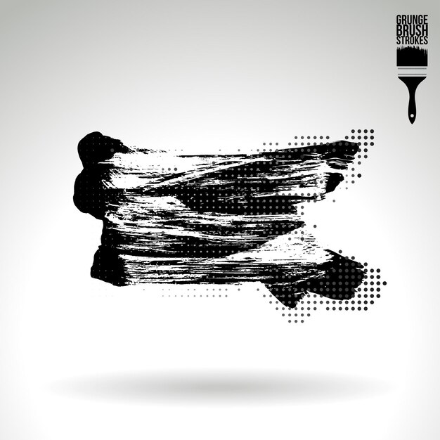 Trazo de pincel negro y textura. Grunge vector abstracto mano - elemento pintado.