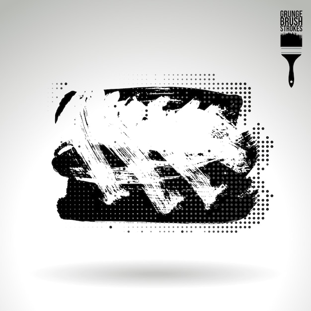 Trazo de pincel negro y textura. Grunge vector abstracto mano - elemento pintado.