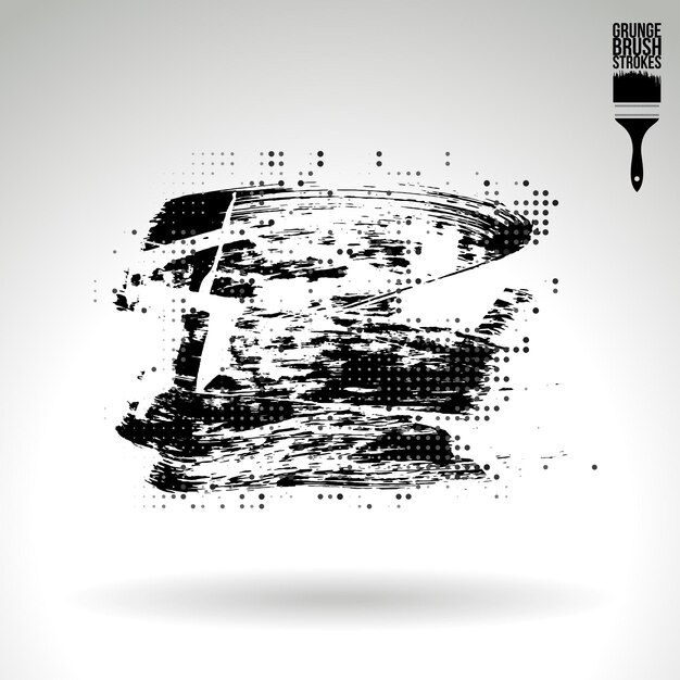 Trazo de pincel negro y textura. Grunge vector abstracto mano - elemento pintado.