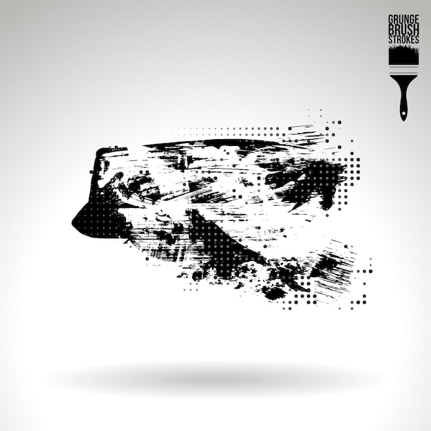 Trazo de pincel negro y textura. Grunge vector abstracto mano - elemento pintado.