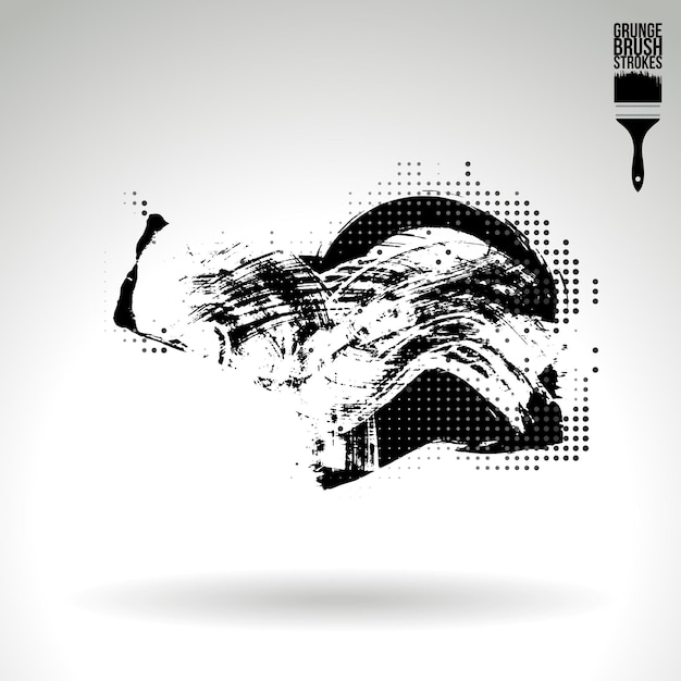 Trazo de pincel negro y textura. Grunge vector abstracto mano - elemento pintado.