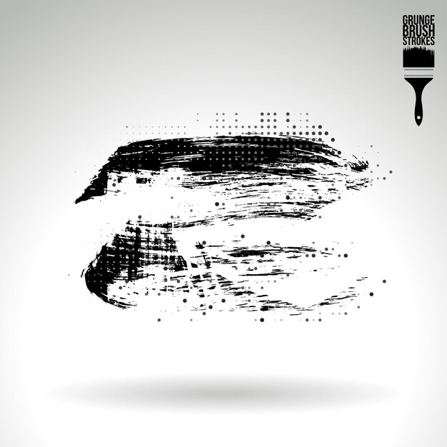 Trazo de pincel negro y textura. Grunge vector abstracto mano - elemento pintado.