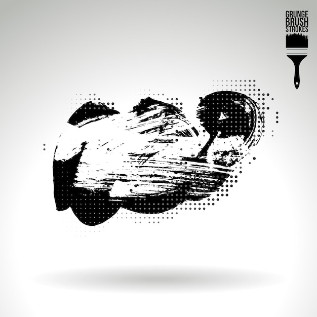 Trazo de pincel negro y textura. Grunge vector abstracto mano - elemento pintado.