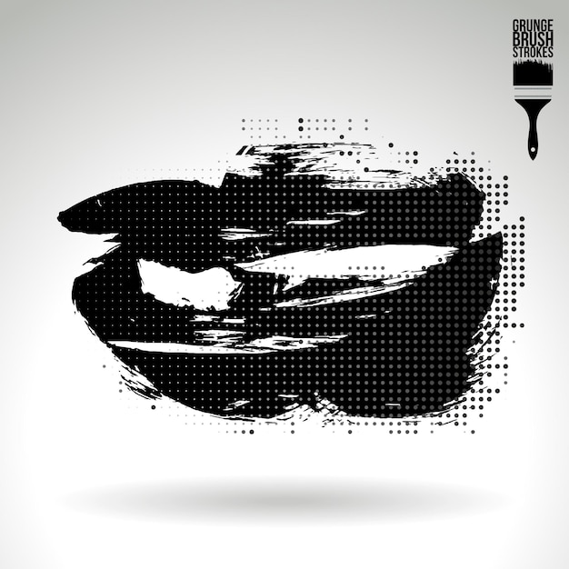 Trazo de pincel negro y textura. Grunge vector abstracto mano - elemento pintado.