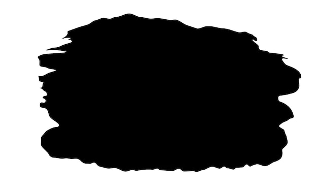 trazo de pincel negro de textura de pintura vector abstracto forma grunge en fondo blanco