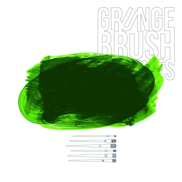 Trazo de pincel y textura Grunge vector abstracto elemento pintado a mano Diseño de subrayado y borde