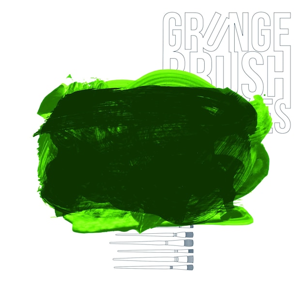 Trazo de pincel y textura Grunge vector abstracto elemento pintado a mano Diseño de subrayado y borde