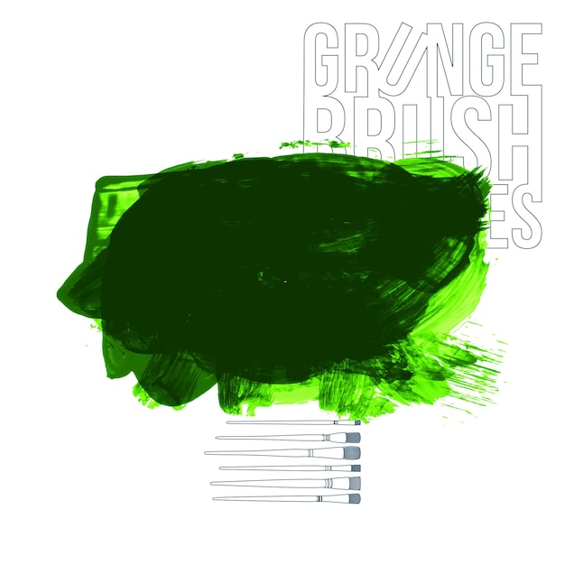 Trazo de pincel y textura Grunge vector abstracto elemento pintado a mano Diseño de subrayado y borde