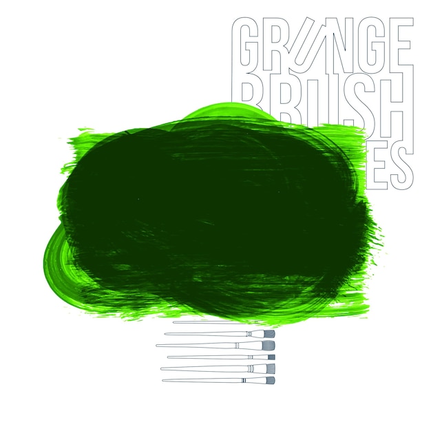 Trazo de pincel y textura Grunge vector abstracto elemento pintado a mano Diseño de subrayado y borde