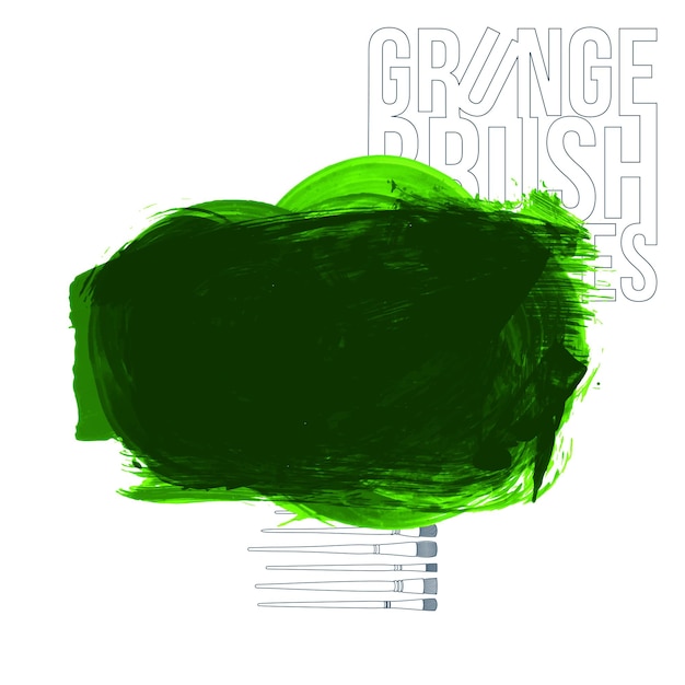 Trazo de pincel y textura Grunge vector abstracto elemento pintado a mano Diseño de subrayado y borde