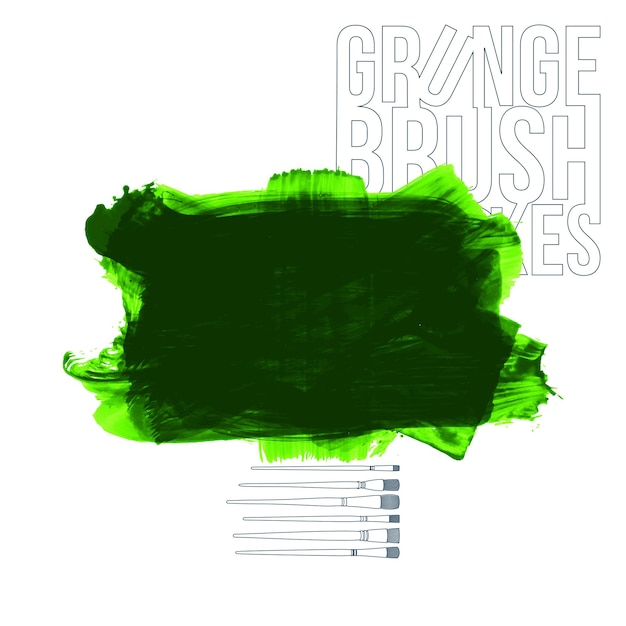 Trazo de pincel y textura Grunge vector abstracto elemento pintado a mano Diseño de subrayado y borde
