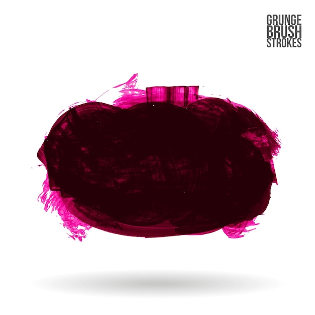 Trazo de pincel y textura Grunge vector abstracto elemento pintado a mano Diseño de subrayado y borde