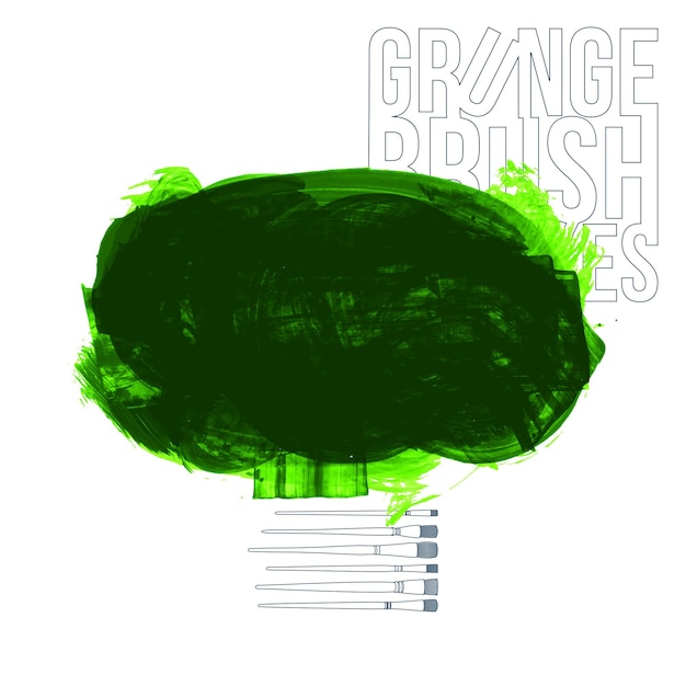 Trazo de pincel y textura Grunge vector abstracto elemento pintado a mano Diseño de subrayado y borde