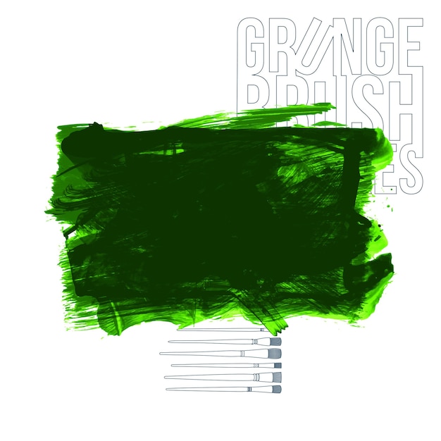 Trazo de pincel y textura Grunge vector abstracto elemento pintado a mano Diseño de subrayado y borde