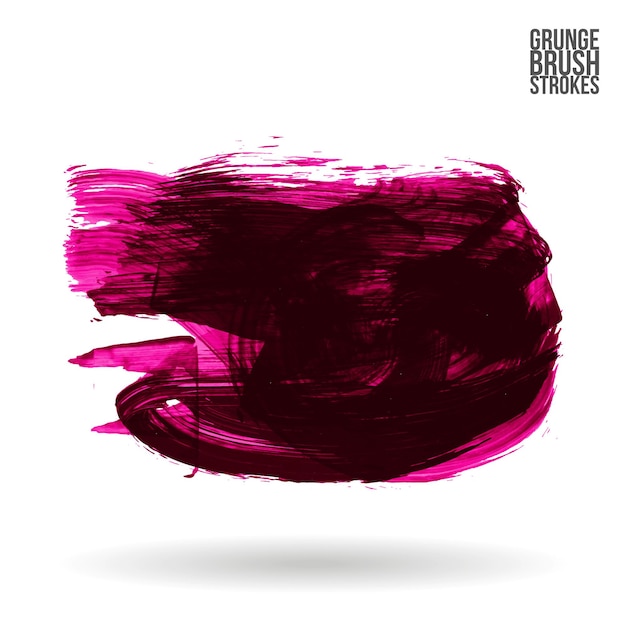 Trazo de pincel y textura Grunge vector abstracto elemento pintado a mano Diseño de subrayado y borde