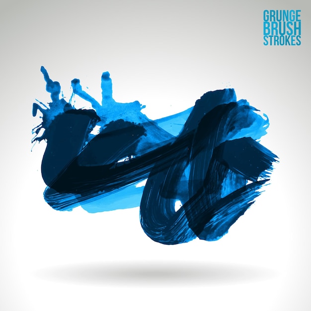 Trazo de pincel y textura Grunge vector abstracto elemento pintado a mano