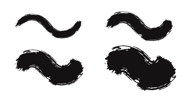 Trazo de pincel de tinta negra vectorial