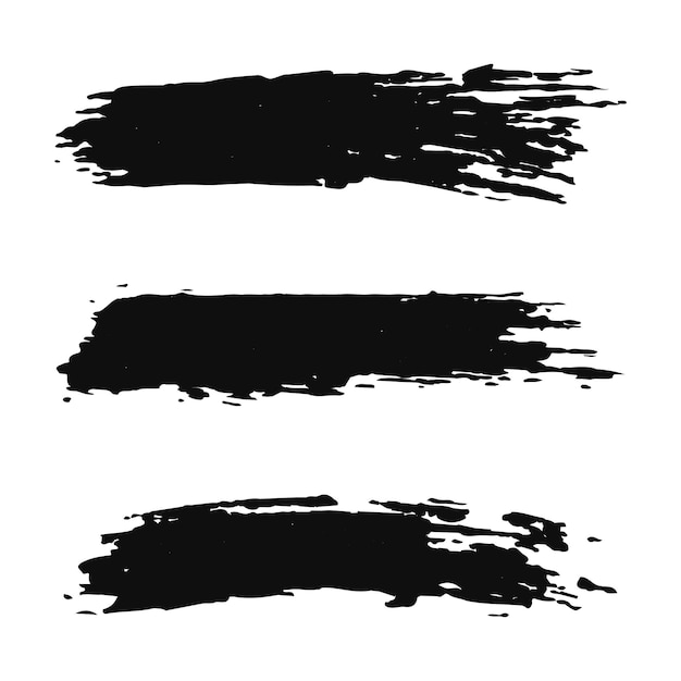 Trazo de pincel de tinta negra vectorial