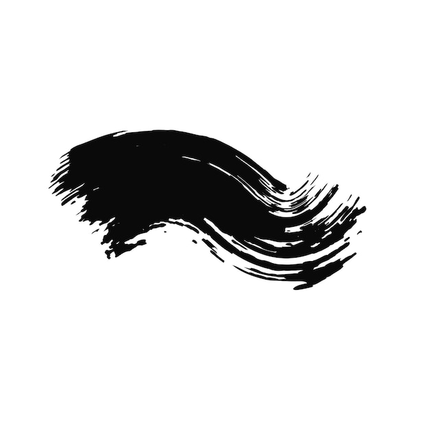 Trazo de pincel de tinta negra vectorial