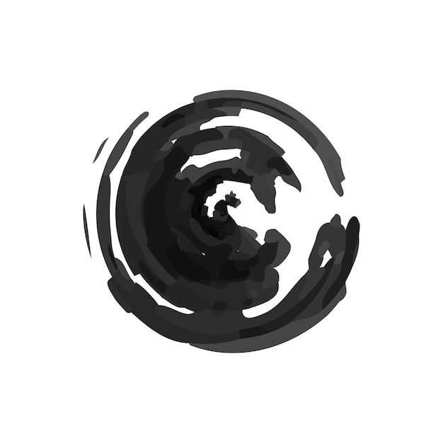 Trazo de pincel de tinta negra vectorial