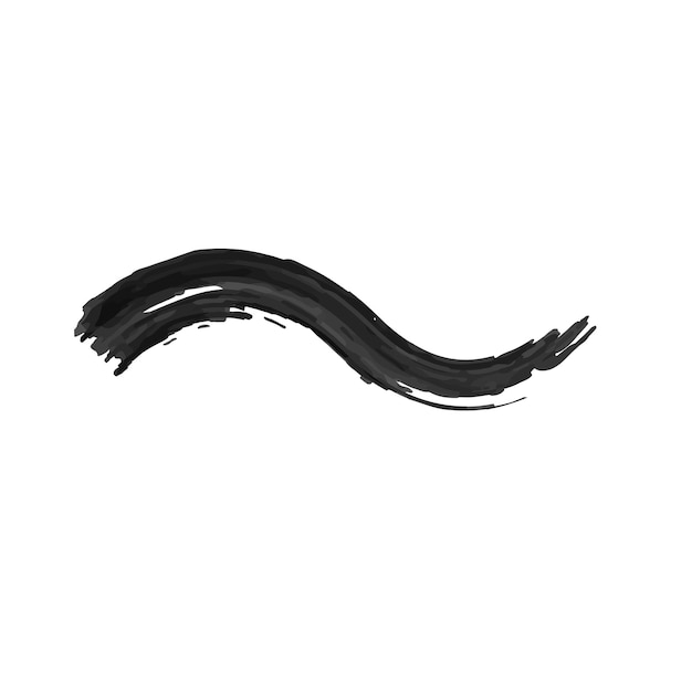 Trazo de pincel de tinta negra vectorial