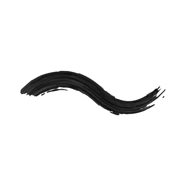 Trazo de pincel de tinta negra vectorial