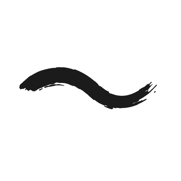 Trazo de pincel de tinta negra vectorial