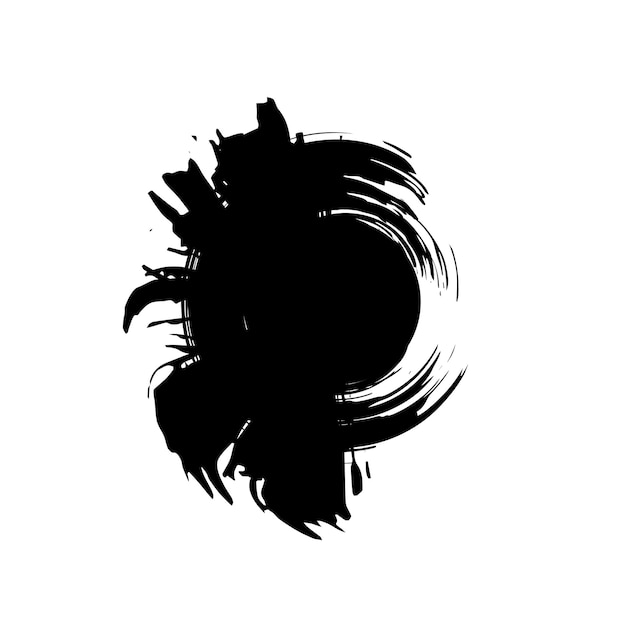 Trazo de pincel de tinta negra