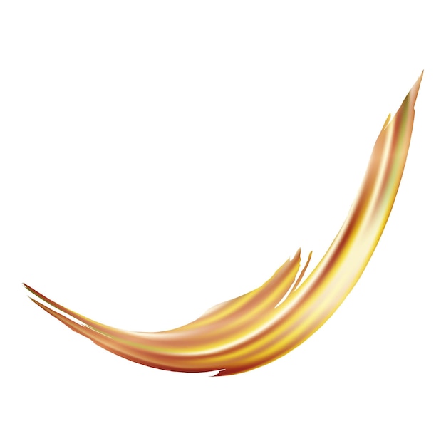 Trazo de pincel vectorial. Salpicadura de líquido abstracto. Pincel de degradado. Fondo con textura de acuarela. Splash aislado sobre fondo blanco. Pincelada de banner de venta. Oro amarillo