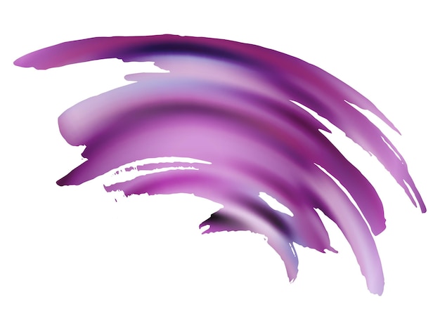 Trazo de pincel vectorial. Salpicadura de líquido abstracto. Pincelada de banner de venta. Splash aislado sobre fondo blanco. Fondo con textura de acuarela. Pincel de degradado. Morado violeta