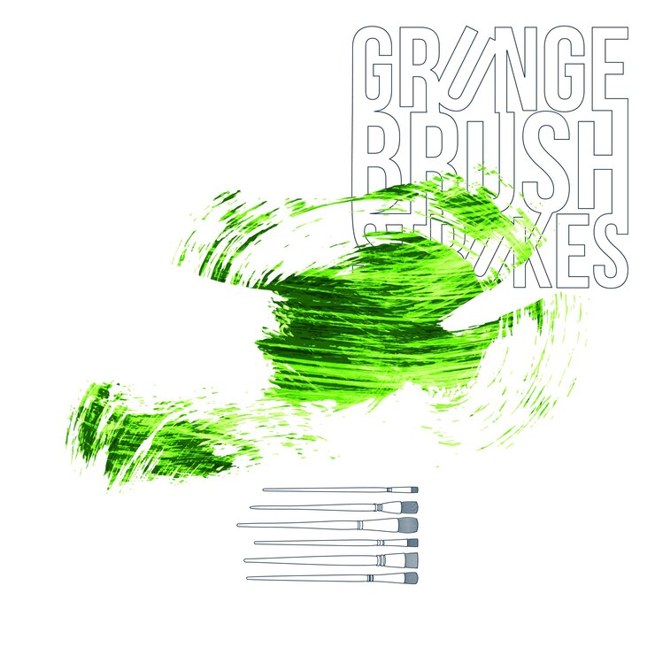 Vector trazo de pincel verde y textura. grunge vector abstracto mano - elemento pintado.