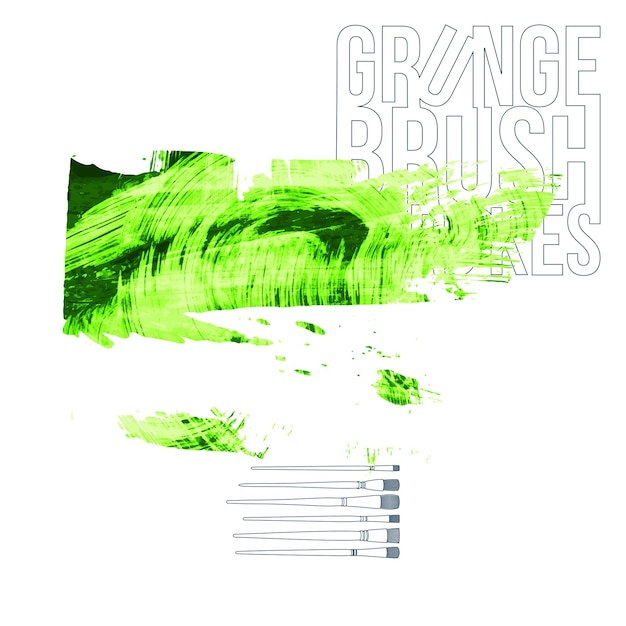 Trazo de pincel verde y textura. Grunge vector abstracto mano - elemento pintado.