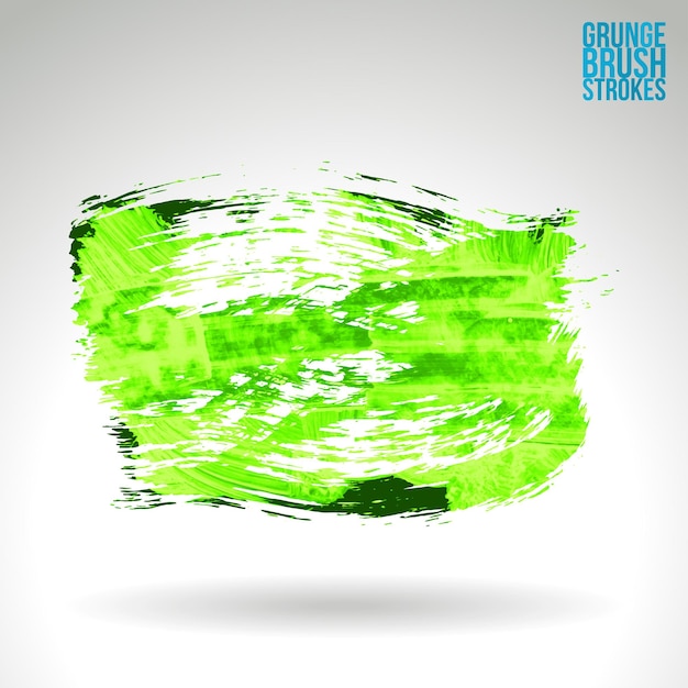 Vector trazo de pincel verde y textura. grunge vector abstracto mano - elemento pintado.