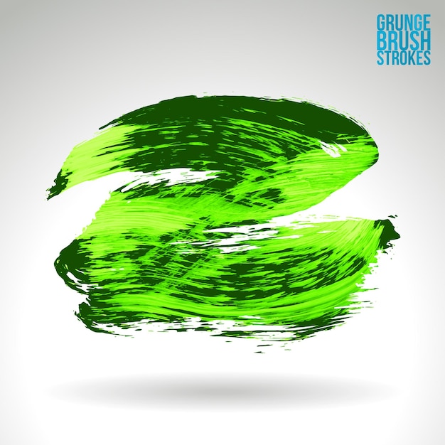 Trazo de pincel verde y textura. Grunge vector abstracto mano - elemento pintado.