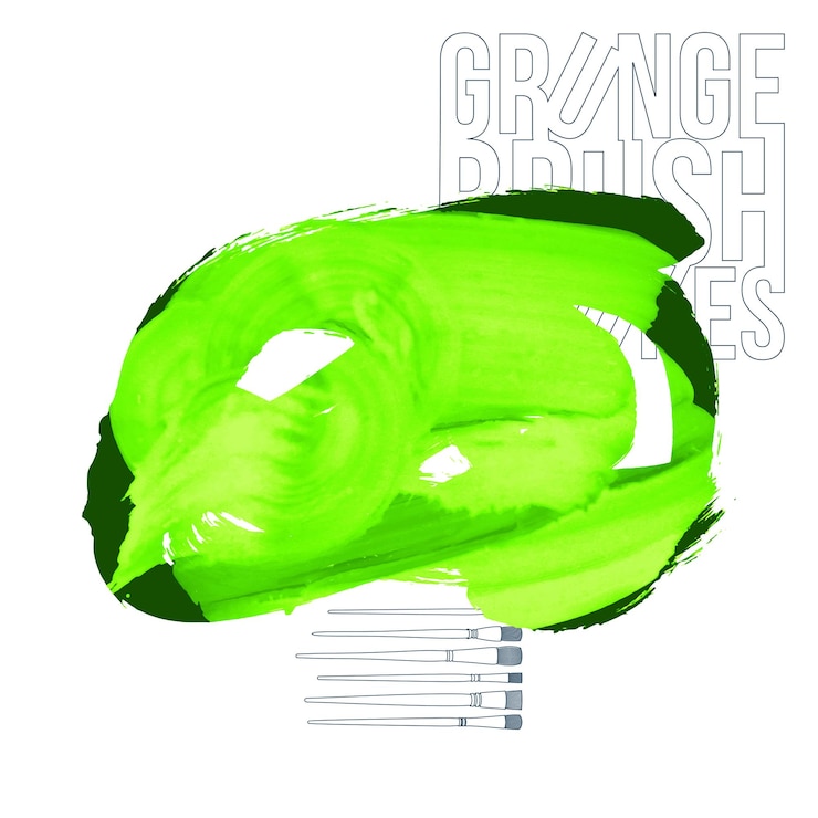 Vector trazo de pincel verde y textura. grunge vector abstracto mano - elemento pintado.
