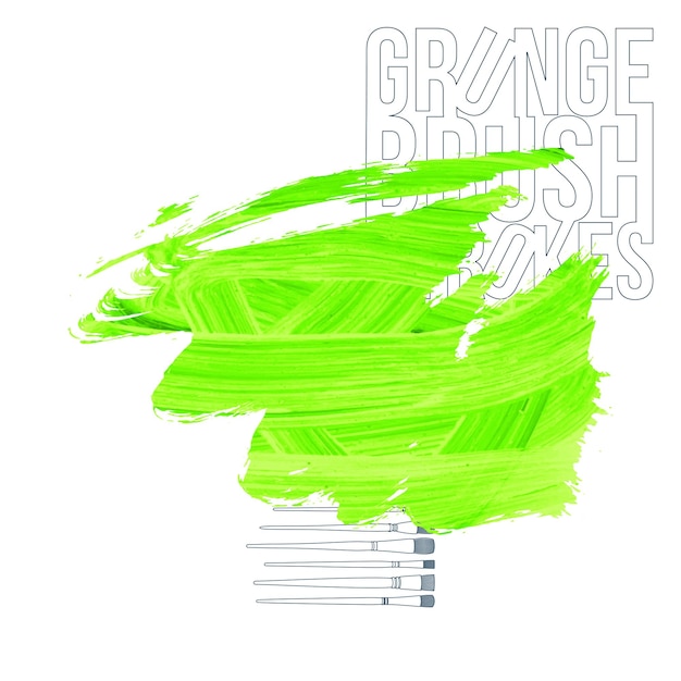 Trazo de pincel verde y textura. Grunge vector abstracto mano - elemento pintado.