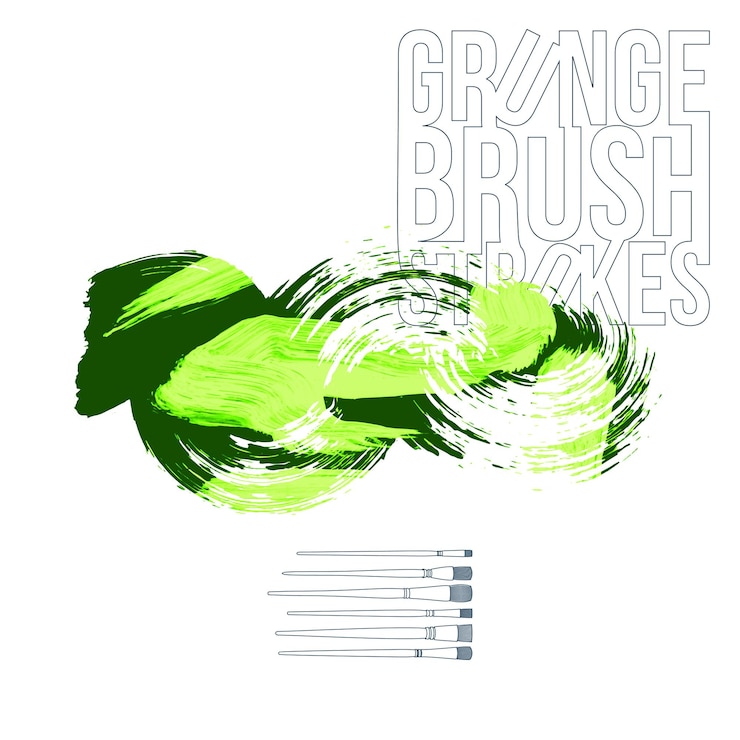 Vector trazo de pincel verde y textura. grunge vector abstracto mano - elemento pintado.